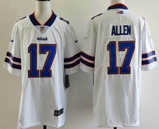 Men's Buffalo Bills #17 Josh Allen Limited White Vapor Jersey
