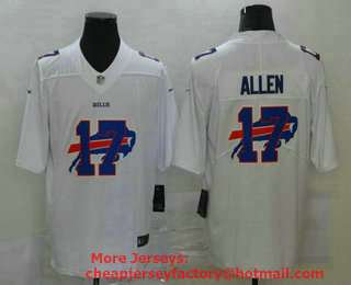 Men's Buffalo Bills #17 Josh Allen White 2020 Shadow Logo Vapor Untouchable Stitched NFL Nike Limited Jersey