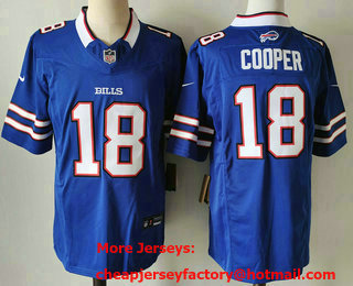 Men's Buffalo Bills #18 Amari Cooper Blue FUSE Vapor Limited Stitched Jersey