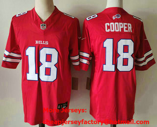 Men's Buffalo Bills #18 Amari Cooper Red FUSE Vapor Limited Stitched Jersey
