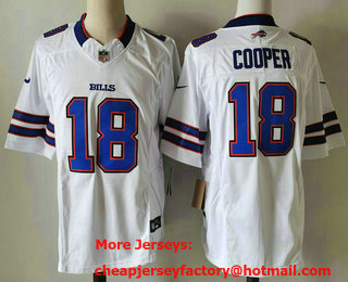 Men's Buffalo Bills #18 Amari Cooper White FUSE Vapor Limited Stitched Jersey