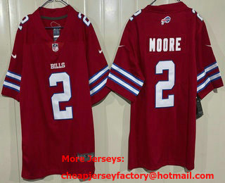 Men's Buffalo Bills #2 DJ Moore Red Limited Blue Vapor Jersey
