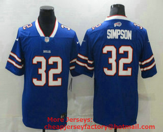 Men's Buffalo Bills #32 O. J. Simpson Royal Blue 2020 Vapor Untouchable Stitched NFL Nike Limited Jersey