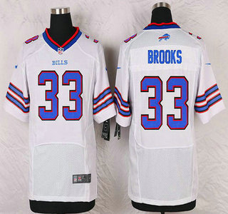 Men's Buffalo Bills #33 Ron Brooks White Road NFL Nike Elite Jersey