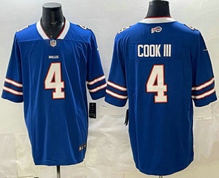 Men's Buffalo Bills #4 James Cook III Limited Blue Vapor Jersey