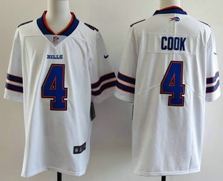 Men's Buffalo Bills #4 James Cook Limited White Vapor Jersey