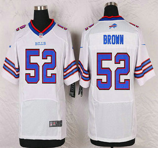 Men's Buffalo Bills #52 Preston Brown White Road NFL Nike Elite Jersey