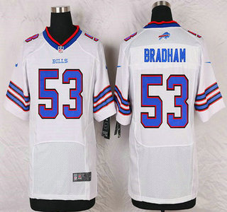 Men's Buffalo Bills #53 Nigel Bradham White Road NFL Nike Elite Jersey