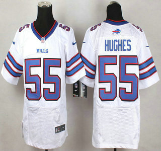 Men's Buffalo Bills #55 Jerry Hughes Nike White Elite Jersey