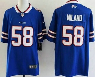 Men's Buffalo Bills #58 Matt Milano Limited Blue Vapor Jersey