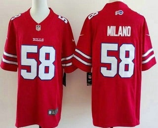 Men's Buffalo Bills #58 Matt Milano Limited Red Vapor Jersey