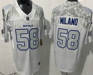 Men's Buffalo Bills #58 Matt Milano Limited White Rivalries FUSE Vapor Jersey