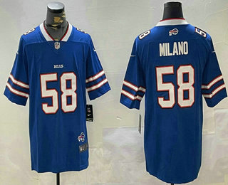 Men's Buffalo Bills #58 Matt Milano Limited White Vapor Fashion Jersey