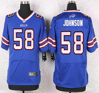 Men's Buffalo Bills #58 Randell Johnson Royal Blue Team Color NFL Nike Elite Jersey