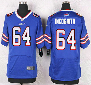 Men's Buffalo Bills #64 Richie Incognito Royal Blue Team Color NFL Nike Elite Jersey