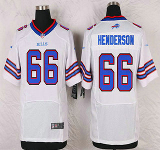 Men's Buffalo Bills #66 Seantrel Henderson White Road NFL Nike Elite Jersey