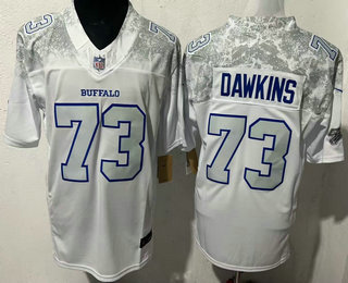 Men's Buffalo Bills #73 Dion Dawkins Limited White Rivalries FUSE Vapor Jersey
