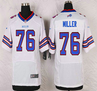 Men's Buffalo Bills #76 John Miller White Road NFL Nike Elite Jersey