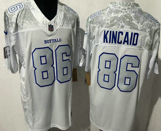Men's Buffalo Bills #86 Dalton Kincaid Limited White Rivalries FUSE Vapor Jersey