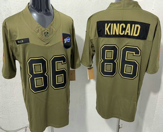 Men's Buffalo Bills #86 Dalton Kincaid Olive 2025 FUSE Salute to Service Limited Jersey