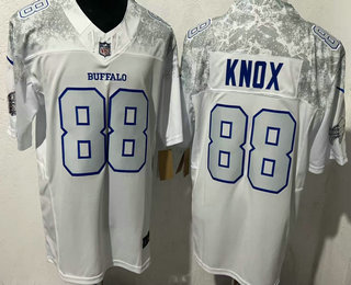 Men's Buffalo Bills #88 Dawson Knox Limited White Rivalries FUSE Vapor Jersey