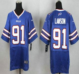 Men's Buffalo Bills #91 Manny Lawson Nike Light Blue Elite Jersey
