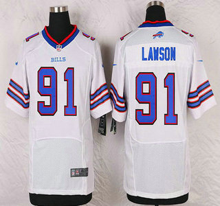 Men's Buffalo Bills #91 Manny Lawson White Road NFL Nike Elite Jersey
