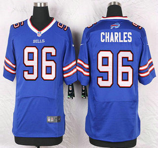 Men's Buffalo Bills #96 Stefan Charles Royal Blue Team Color NFL Nike Elite Jersey