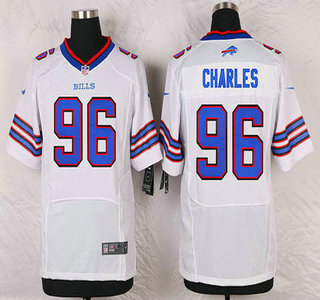 Men's Buffalo Bills #96 Stefan Charles White Road NFL Nike Elite Jersey