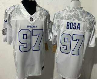 Men's Buffalo Bills #97 Joey Bosa Limited White Rivalries FUSE Vapor Jersey