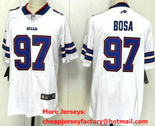 Men's Buffalo Bills #97 Joey Bosa Limited White Vapor Jersey