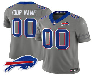 Men's Buffalo Bills Active Player Custom Gray FUSE 2026 Nickel City Vapor Stitched Jersey
