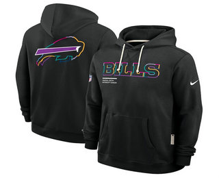 Men's Buffalo Bills Black 2025 Crucial Catch Club Pullover Hoodie