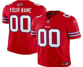 Men's Buffalo Bills Customized Limited Red FUSE Vapor Jersey
