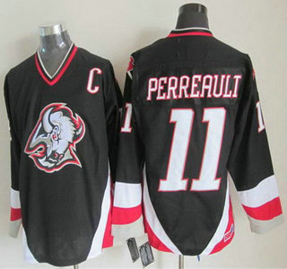 Men's Buffalo Sabres #11 Gilbert Perreault 1996-97 Black CCM Vintage Throwback Jersey