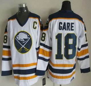 Men's Buffalo Sabres #18 Danny Gare 1983-84 White CCM Vintage Throwback Jersey