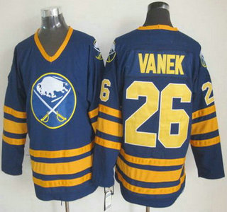 Men's Buffalo Sabres #26 Thomas Vanek 1983-84 Navy Blue CCM Vintage Throwback Jersey