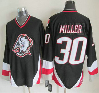 Men's Buffalo Sabres #30 Ryan Miller 1996-97 Black CCM Vintage Throwback Jersey