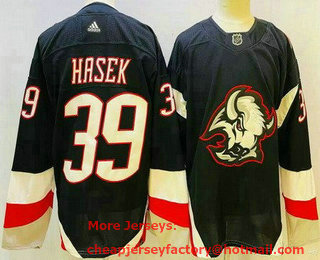 Men's Buffalo Sabres #39 Dominik Hasek Black Alternate Authentic Jersey