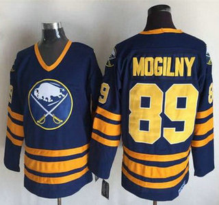 Men's Buffalo Sabres #89 Alexander Mogilny 1983-84 Navy Blue CCM Vintage Throwback Jersey
