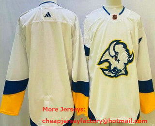 Men's Buffalo Sabres Blank White 2022 Reverse Retro Authentic Jersey