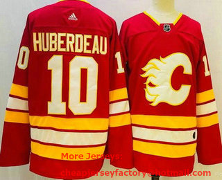 Men's Calgary Flames #10 Jonathan Huberdeau Red Alternate Authentic Jersey