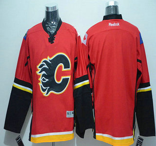 Men's Calgary Flames Blank Red Jersey