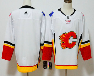 Men's Calgary Flames Blank White 2017-2018 Hockey Stitched NHL Jersey