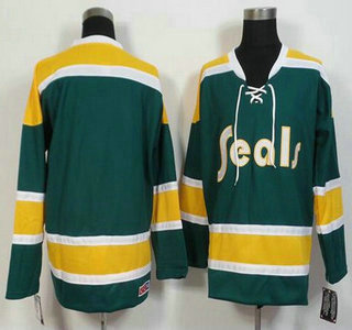 Men's California Golden Seals Blank 1970-71 Green CCM Vintage Throwback Jersey