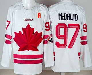 Men's Canada #97 Connor McDavid White 2026 Olympics Authentic Jersey