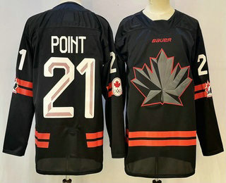 Men's Canada Hockey #21 Brayden Point Black Stitched Jersey