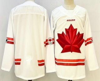 Men's Canada Hockey Blank White Stitched Jersey