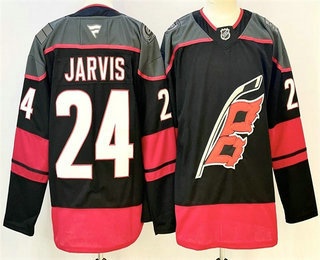 Men's Carolina Hurricanes #24 Seth Jarvis Black Authentic Jersey