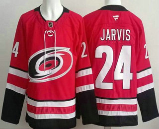Men's Carolina Hurricanes #24 Seth Jarvis Red Authentic Jersey